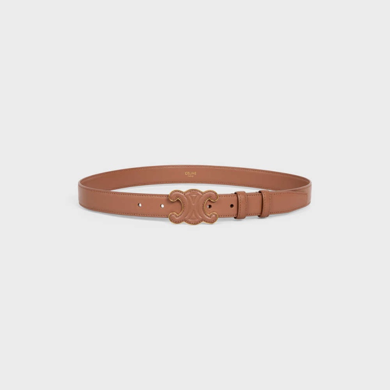 Bronze Celine MEDIUM CUIR TRIOMPHE in Taurillon Leather Belts | CL-592483