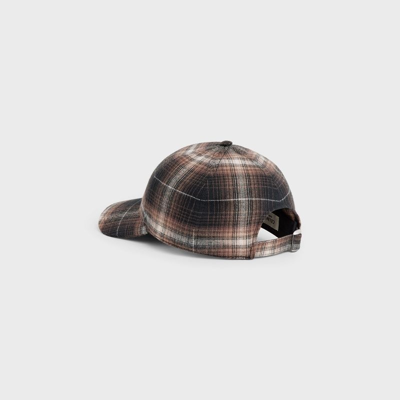 Brown Celine Initial in checked cotton Cap | CL-591699