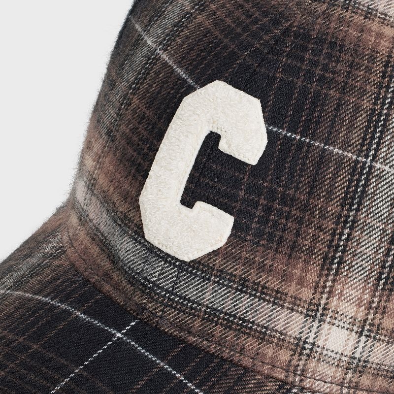 Brown Celine Initial in checked cotton Cap | CL-591699