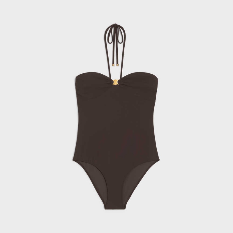 Brun Celine triomphe in jersey Swimwear | CL-592762