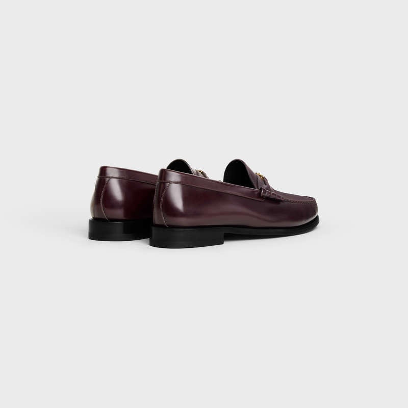 Burgundy Celine LUCO Triomphe in POLISHED BULLSKIN Loafers | CL-591885