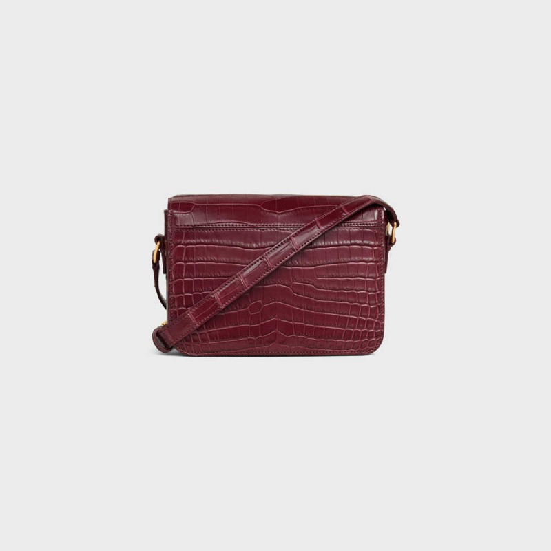 Burgundy Celine Teen Bag in Niloticus Crocodile Triomphe | CL-593209