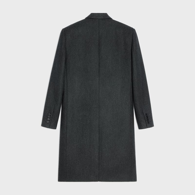 CHARCOAL Celine DIAGONAL WOOL OVERCOAT Coats | CL-591977