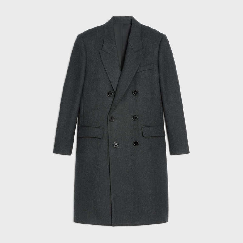 CHARCOAL Celine DIAGONAL WOOL OVERCOAT Coats | CL-591977