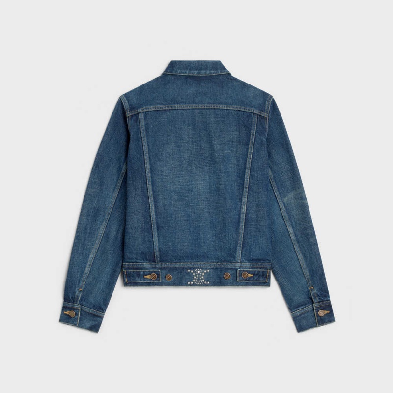 CLEAN DARK UNION WASH Celine Trucker in clean dark union wash denim Jackets | CL-592632