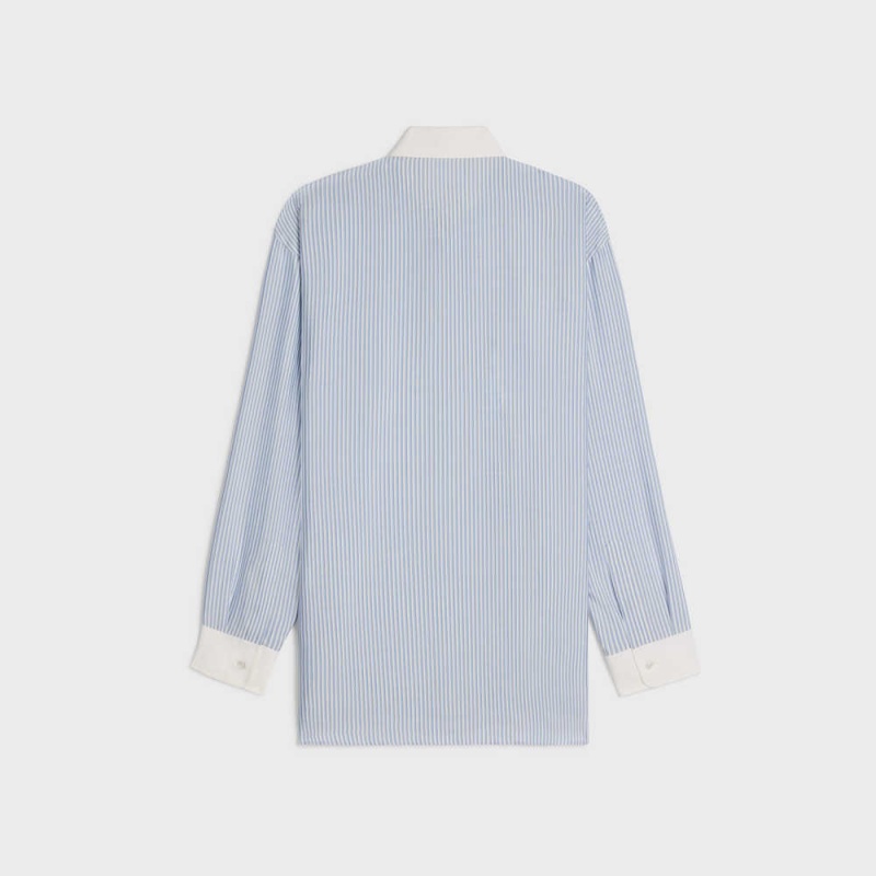 CRAIE/BLEU Celine oversized in striped silk Shirts | CL-592826