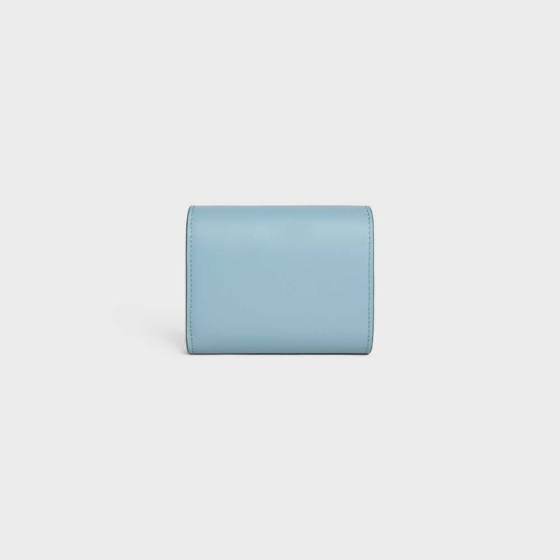 California Blue Celine Small TRIOMPHE in Shiny calfskin Wallets | CL-592972