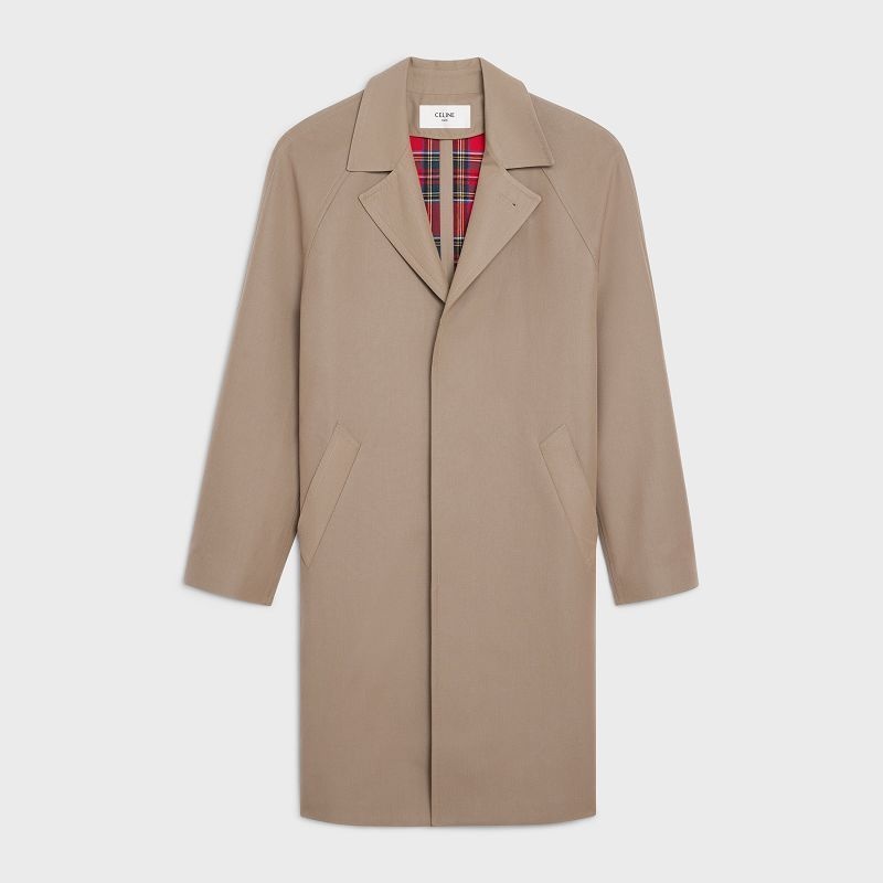 Camel Celine MAC 3-BUTTON IN WOOL AND COTTON Coats | CL-591975