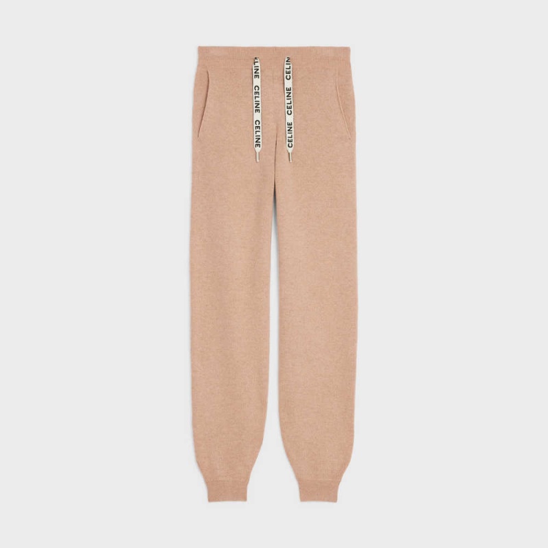 Camel Celine TRACK IN CASHMERE WOOL Pants | CL-592753