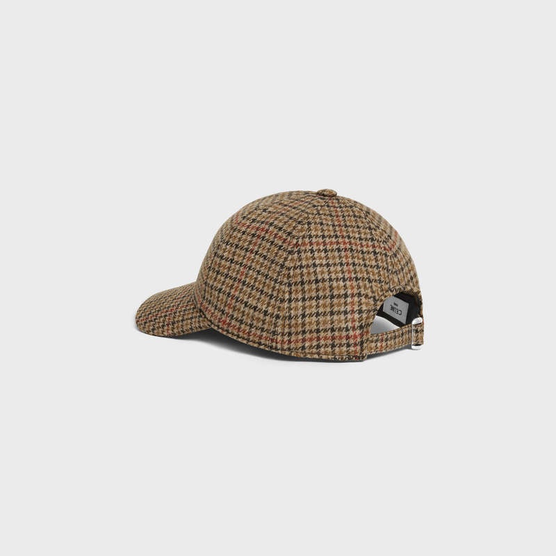 Camel / Brick Celine baseball in wool Cap | CL-591692