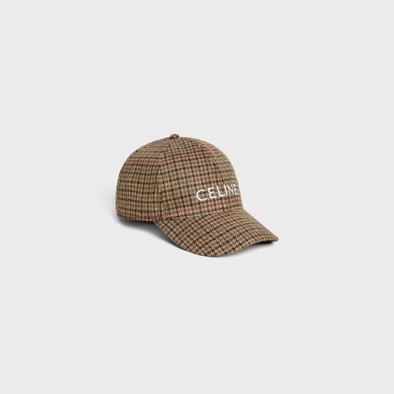 Camel / Brick Celine baseball in wool Cap | CL-591692