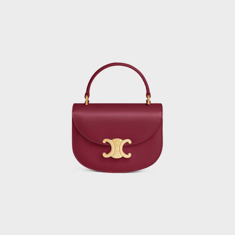 Carmin Celine besace triomphe in SHINY CALFSKIN Mini Bags | CL-593030