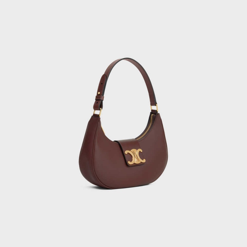 Chestnut Celine Ava Soft Bag in Smooth Calfskin Triomphe | CL-593173