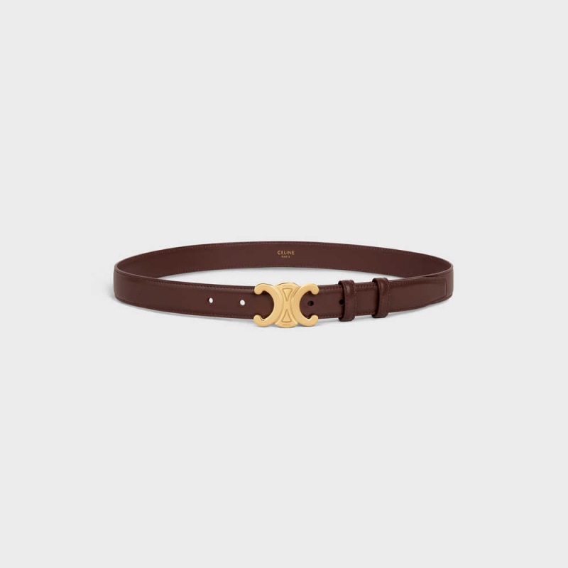 Chestnut Celine Medium Triomphe in Taurillon Leather Belts | CL-592452