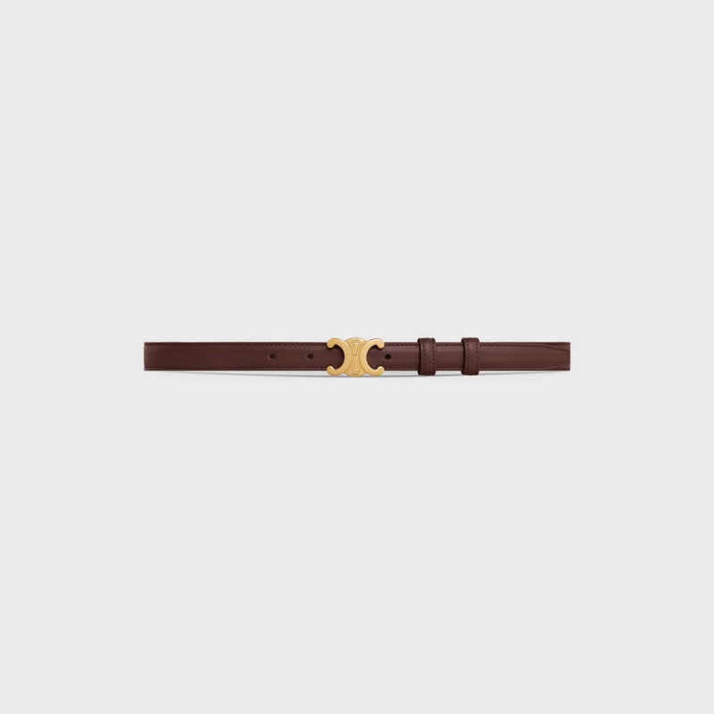 Chestnut Celine Small Triomphe in Taurillon Leather Belts | CL-592464