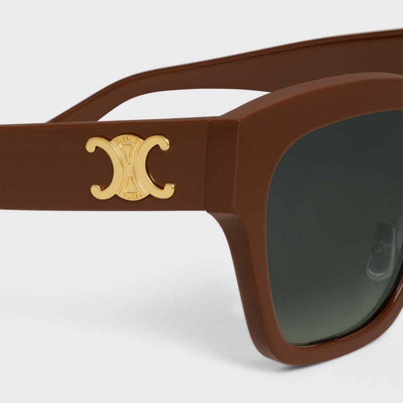 Chocolate Celine Triomphe 09 in Acetate Sunglasses | CL-592390