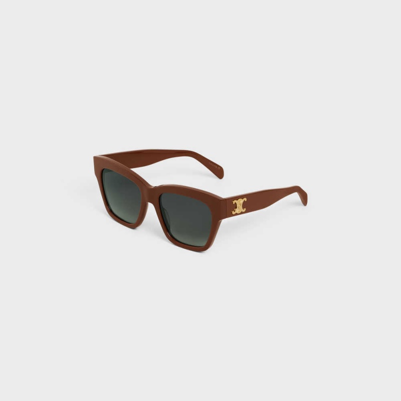 Chocolate Celine Triomphe 09 in Acetate Sunglasses | CL-592390