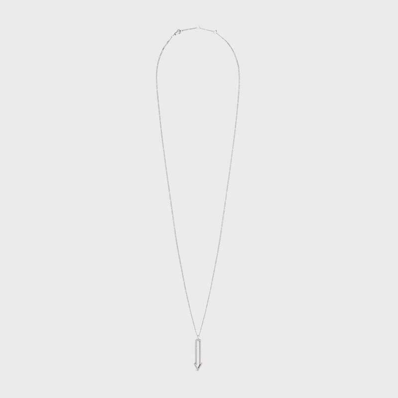 Crystal Celine Arrow in Brass with Rhodium Finish and Crystals Necklaces | CL-591667