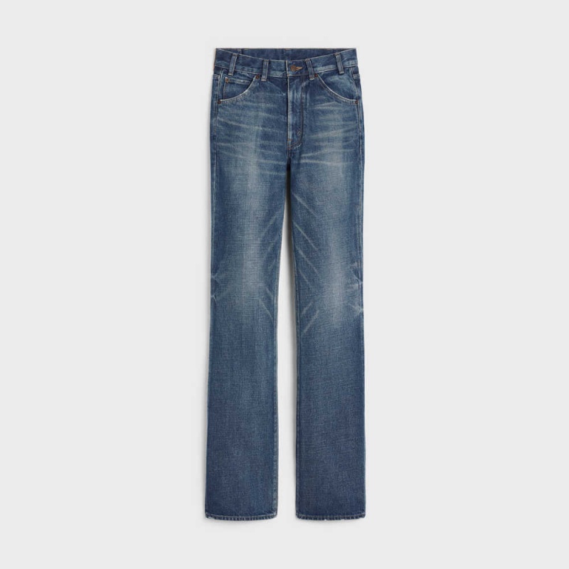 DARK UNION WASH Celine SERGE FLARE JEANS IN DARK UNION WASH DENIM Pants | CL-592724