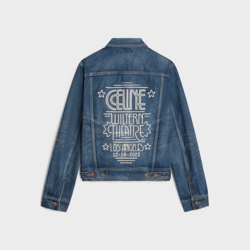 DARK UNION WASH Celine Trucker in dark union wash denim Jackets | CL-592633