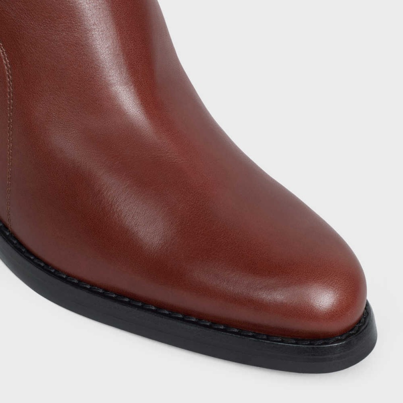 Dark Brown Celine CONDÉ JODHPUR in Calfskin Boots | CL-592495