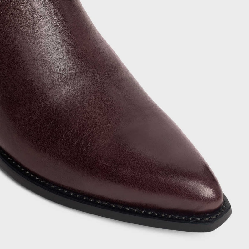 Dark Burgundy Celine Chelsea Cruiser in Calfskin Boots | CL-592488