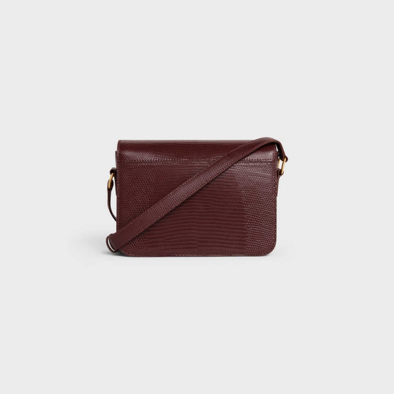 Dark Burgundy Celine Teen Bag in lizard Triomphe | CL-593214