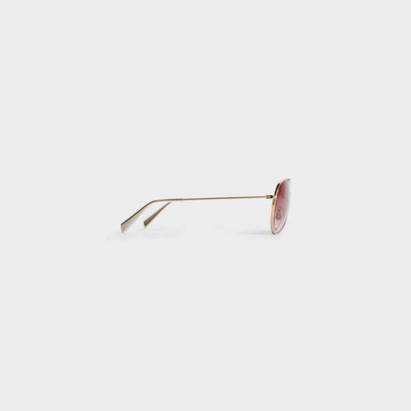 Gold/Gradient Pink Celine Metal Frame 02 in metal Sunglasses | CL-592411