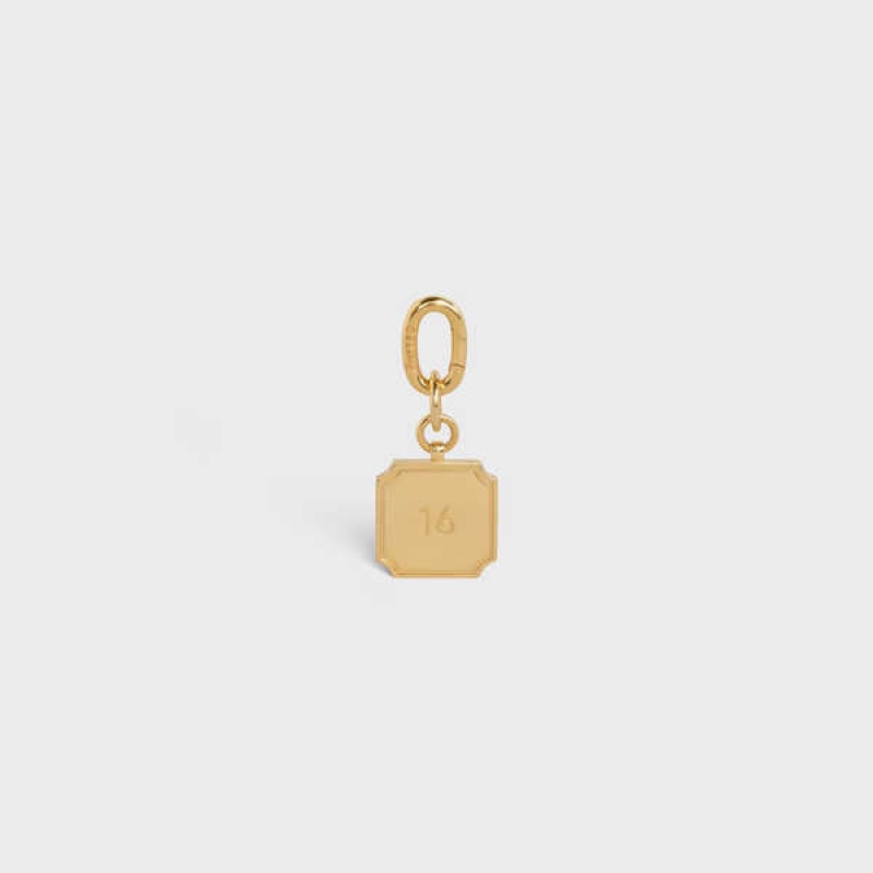 Gold Celine 16 CHARM in Brass Leather Goods Accessories | CL-592923