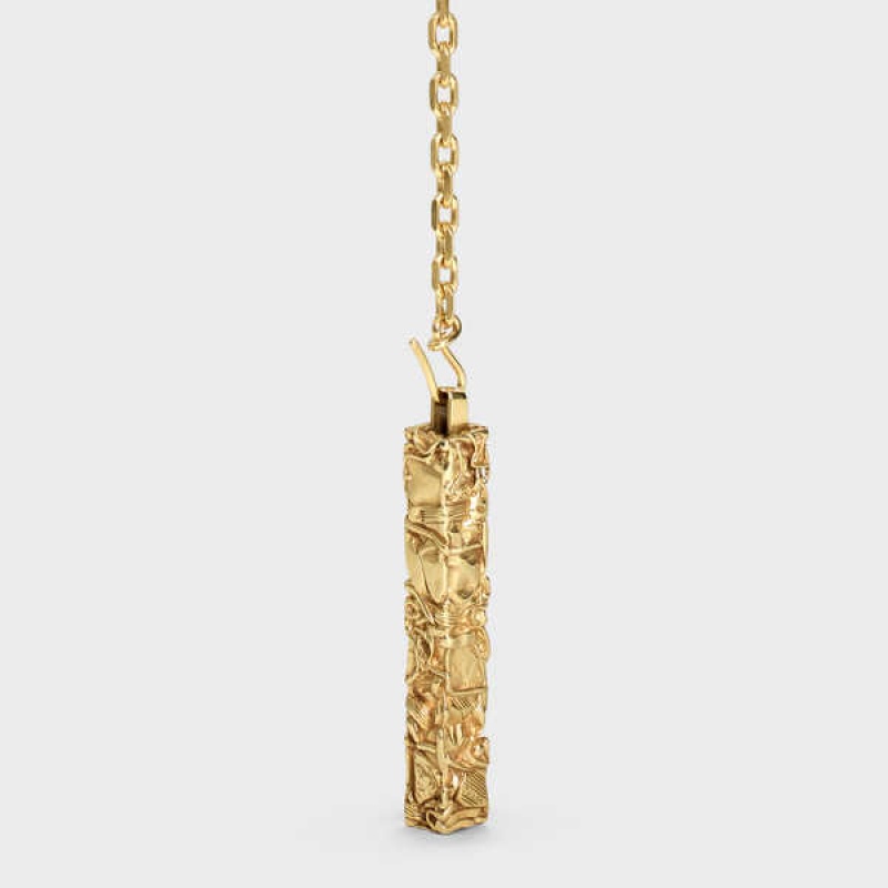 Gold Celine César Project Compression in Vermeil Necklaces | CL-592291