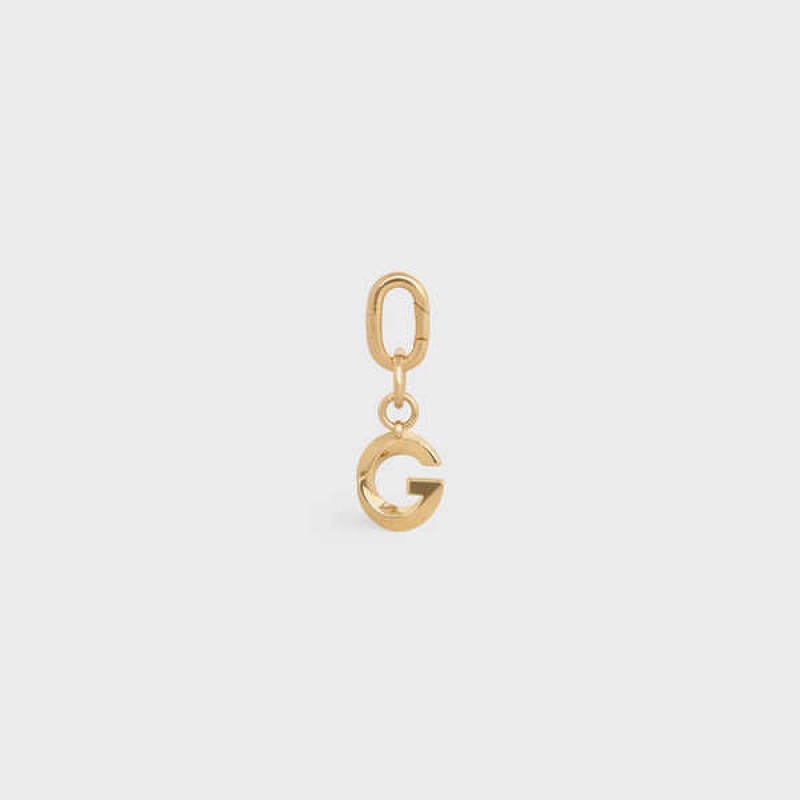 Gold Celine G CHARM in Brass Leather Goods Accessories | CL-592928