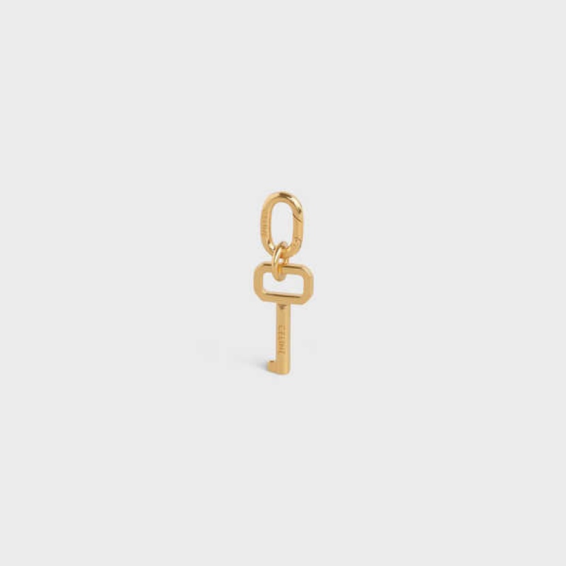 Gold Celine KEY CHARM in Brass Leather Goods Accessories | CL-592922