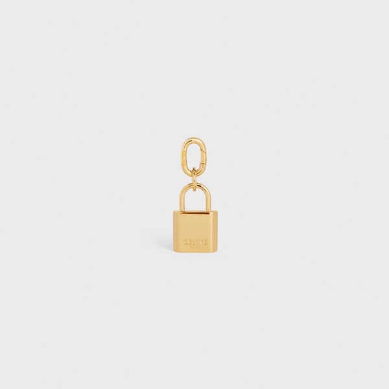 Gold Celine PADLOCK CHARM in Brass Leather Goods Accessories | CL-592921