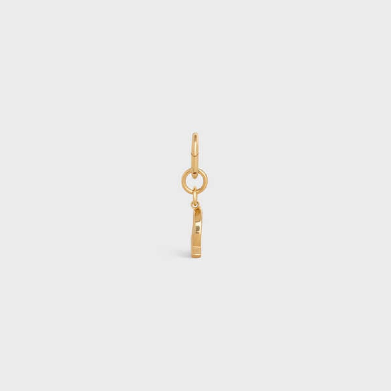 Gold Celine Q CHARM in Brass Leather Goods Accessories | CL-592936