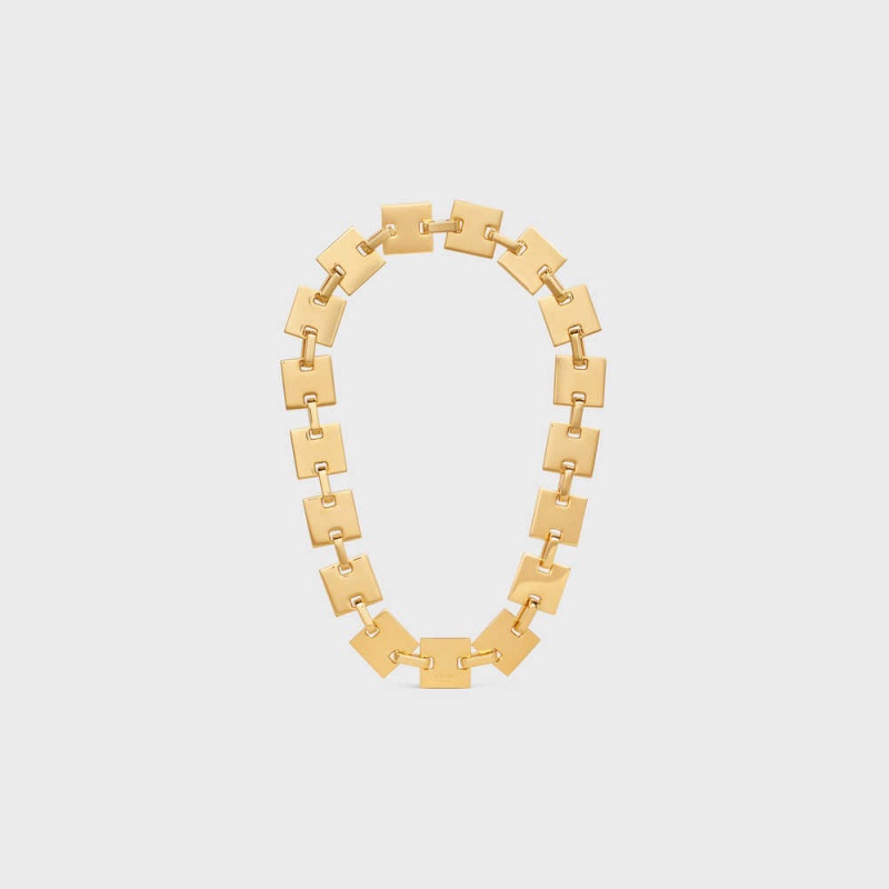 Gold Celine Square in Brass with Gold Finish Necklaces | CL-592252