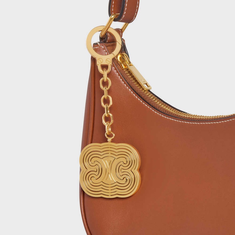 Gold Celine TRIOMPHE HELIX CHARM in Brass Leather Goods Accessories | CL-592917