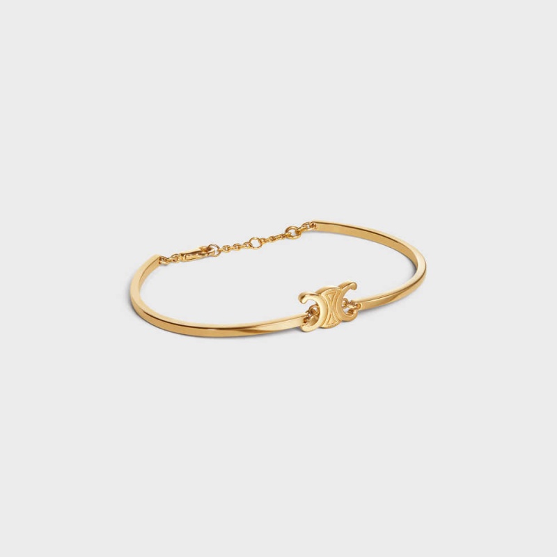 Gold Celine Triomphe Articulated in Brass with Gold Finish Bracelets | CL-592209