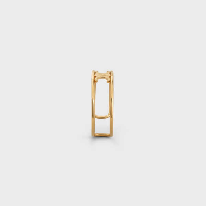 Gold Celine Triomphe Cuff in Brass with Gold Finish Bracelets | CL-592230