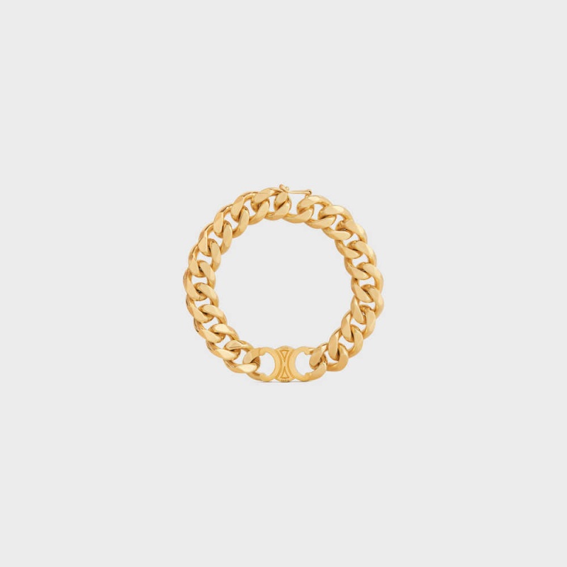 Gold Celine Triomphe Gourmette in Brass with Gold Finish Bracelets | CL-592227