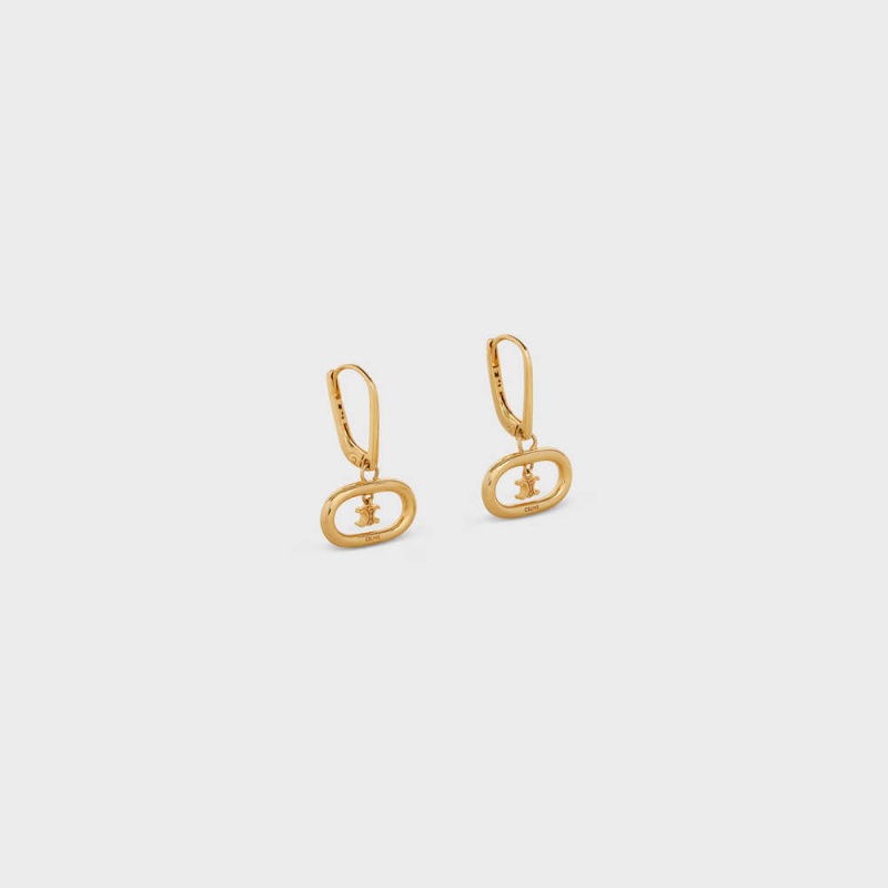 Gold Celine Triomphe Mobile in Brass with Gold Finish Earrings | CL-592308