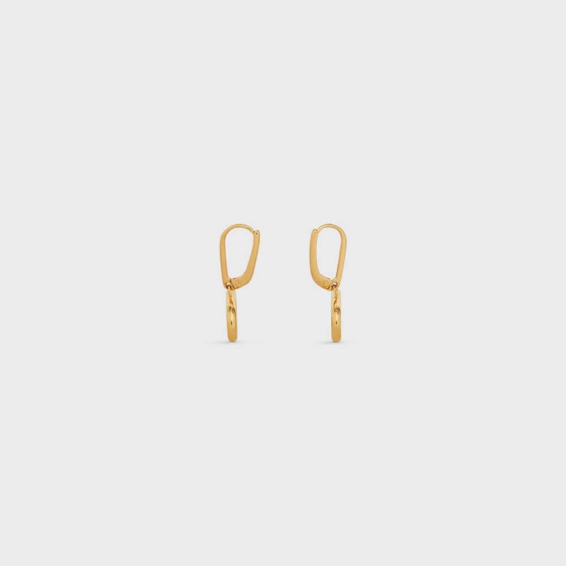 Gold Celine Triomphe Mobile in Brass with Gold Finish Earrings | CL-592308