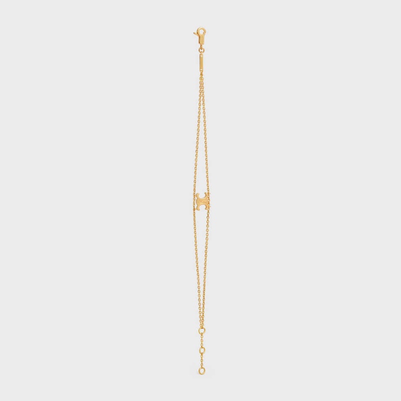 Gold Celine Triomphe Suspended in Brass with Gold Finish Bracelets | CL-592208