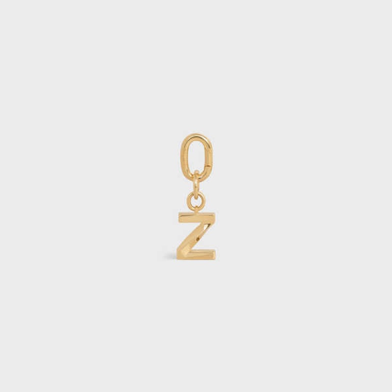 Gold Celine Z CHARM in Brass Leather Goods Accessories | CL-592945