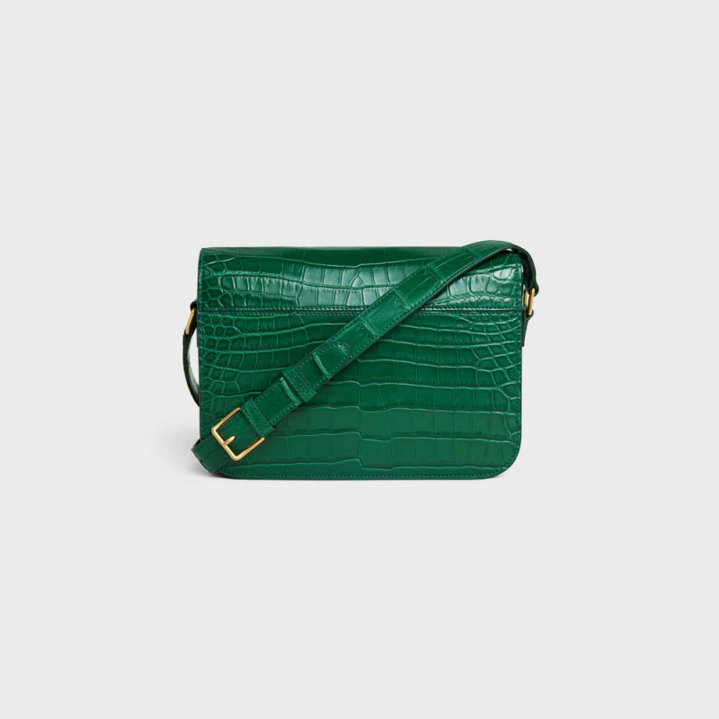 Green Celine Classique Bag in Niloticus Crocodile Triomphe | CL-593190