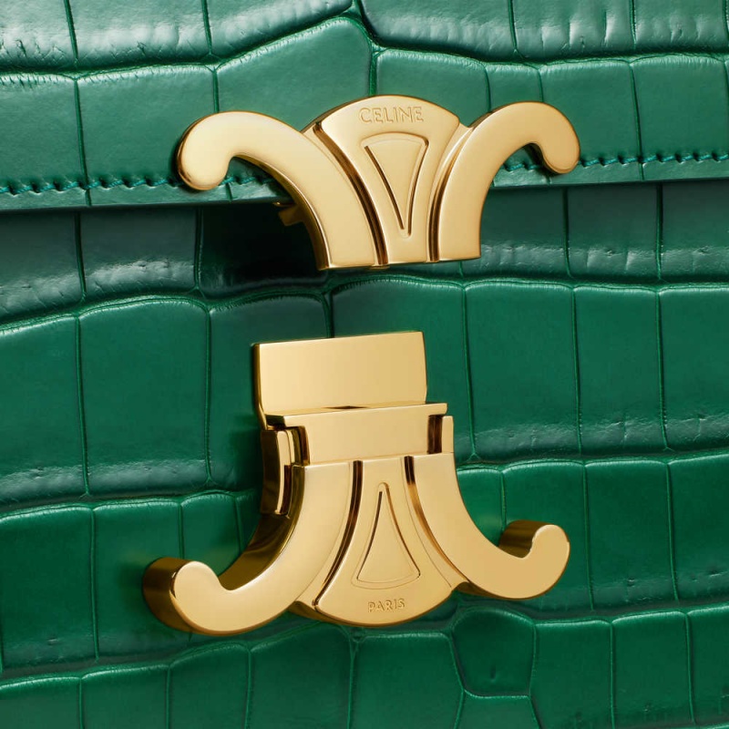 Green Celine Classique Bag in Niloticus Crocodile Triomphe | CL-593190