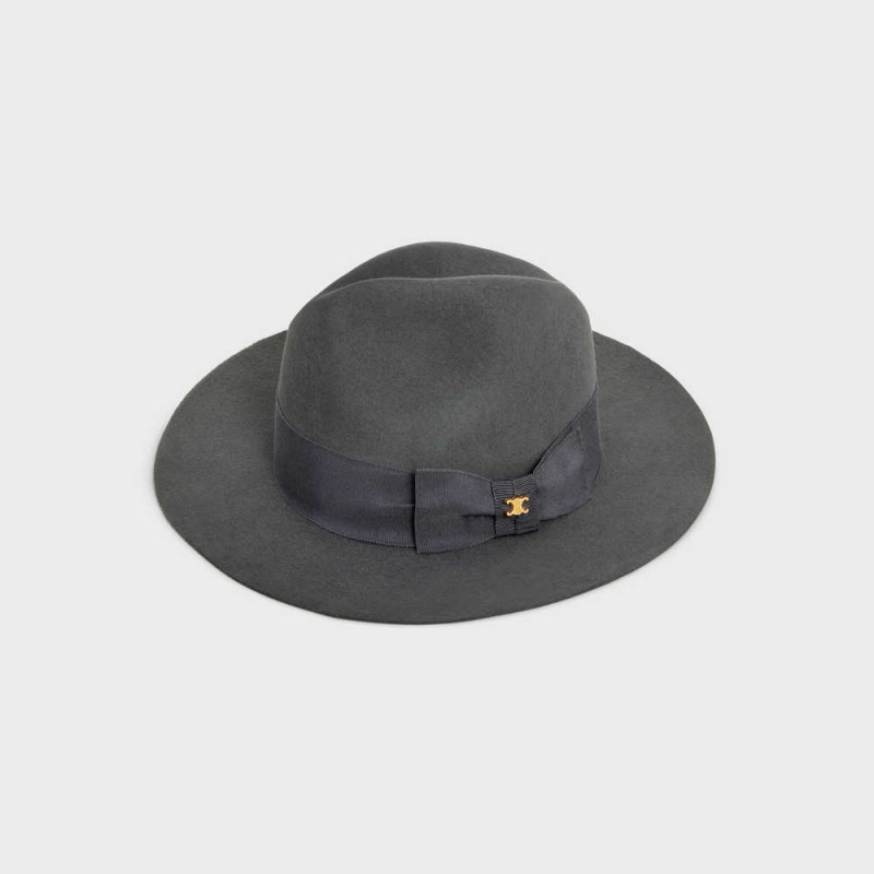 Gris Celine fedora in felt Hat | CL-592340