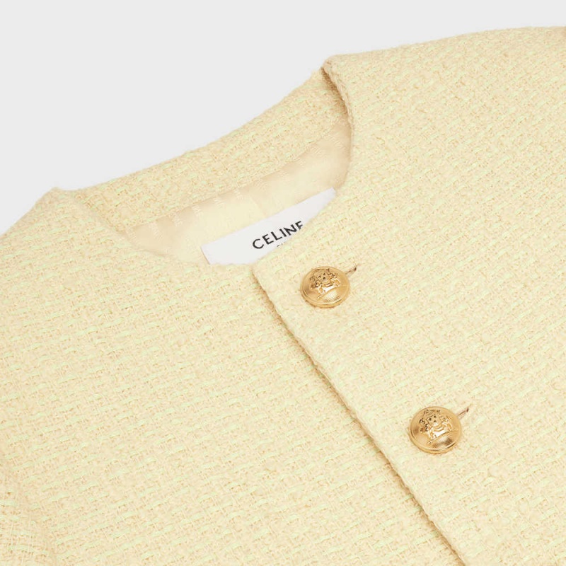 Jaune Paille Celine cardigan IN bouclé tweed Jackets | CL-592629