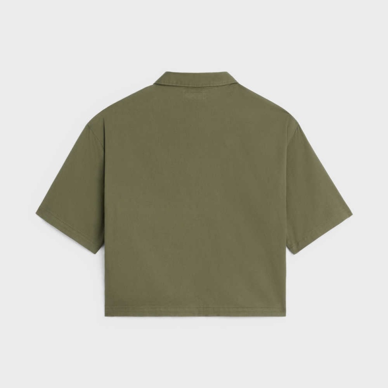 Kaki Celine MILITARY IN LIGHTWEIGHT TWILL Shirts | CL-592821