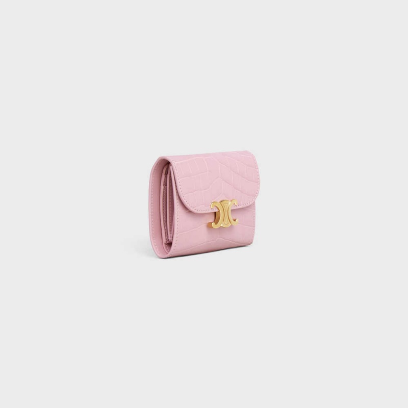 Light Pink Celine Small TRIOMPHE in NILOTICUS CROCODILE Wallets | CL-592974