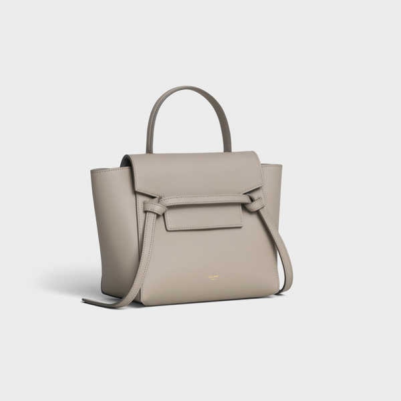 Light taupe Celine Nano in grained calfskin Belt Bag | CL-593058